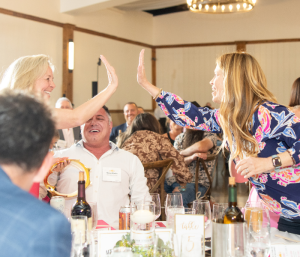 guests high-fiving